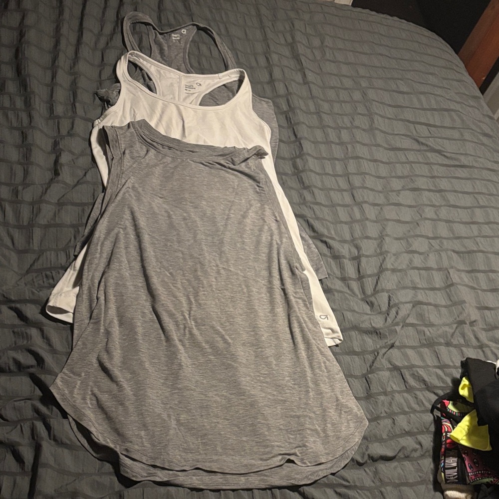 GAP Gray and White Tank Tops